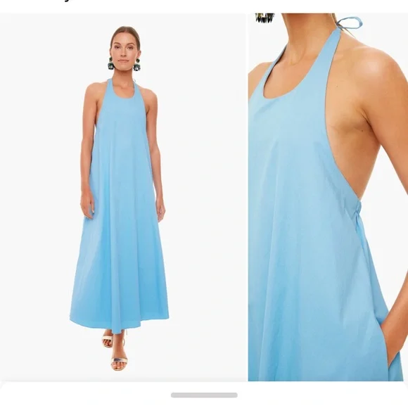 NWT Tuckernuck Pomanders Place Lyle Halter 100% Cotton Minimalist Midi Dress - Picture 2 of 2